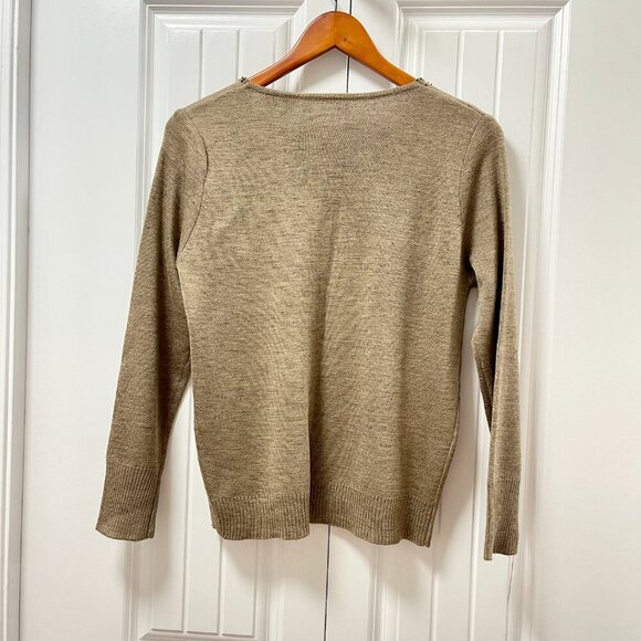 Vintage Wool Blend Embellished Cardigan Brown - M - Picture 8 of 13